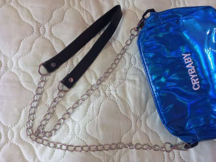 Фотография покупателя товара Ручка для сумки, с цепочками и карабинами, 120 × 1,8 см, цвет серебряный - Фото 1