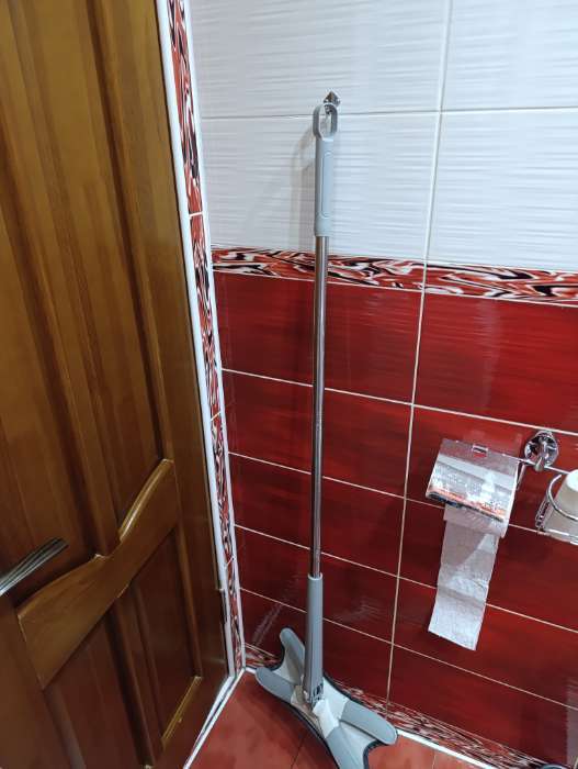 Фотография покупателя товара Швабра с отжимом Twist Raccoon, насадка из микрофибры 36×14 см, стальная нержавеющая ручка 125 см - Фото 2