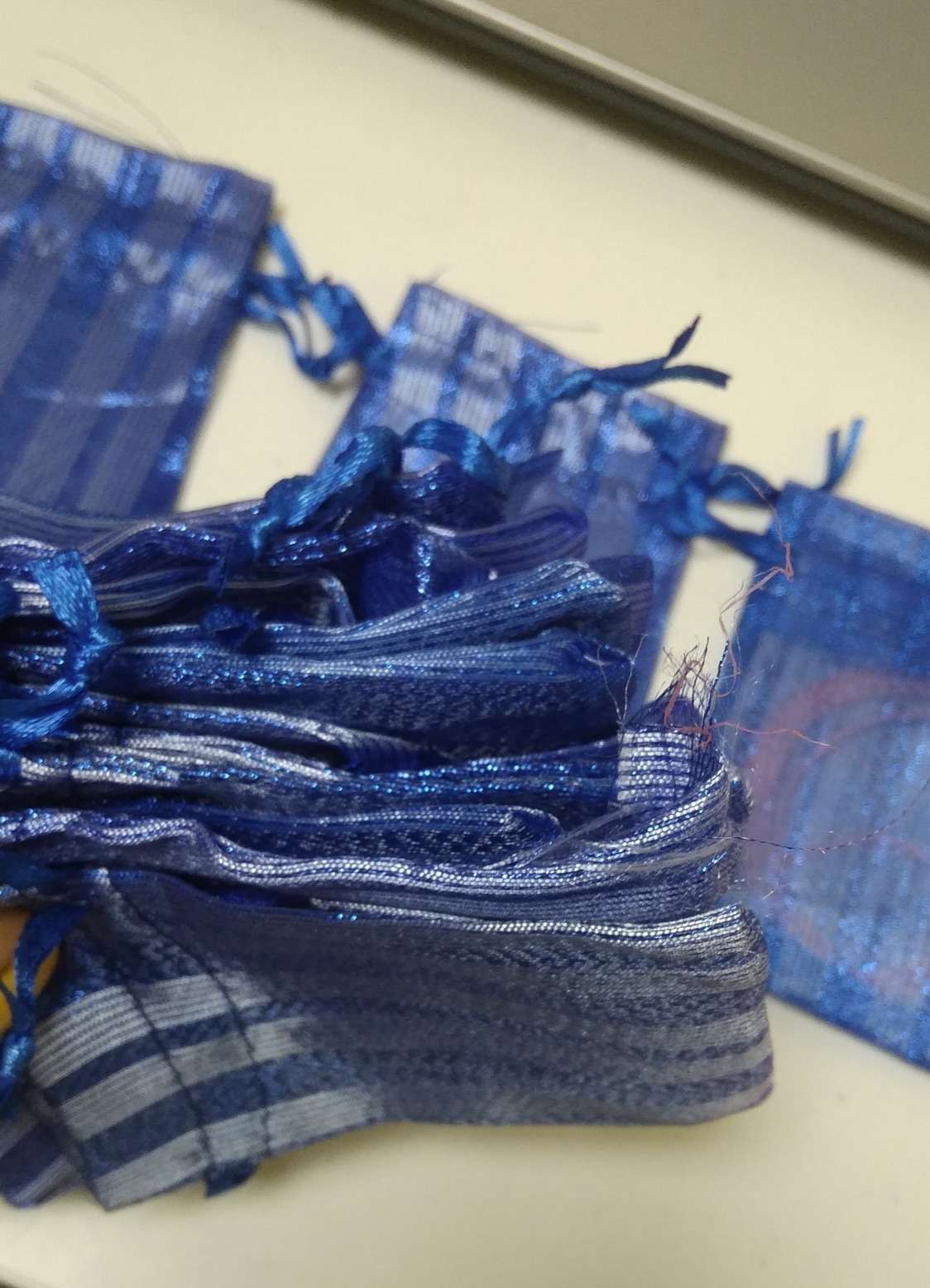 Фотография покупателя товара Мешочек подарочный "Полосы широкие", 7*9, цвет синий - Фото 2