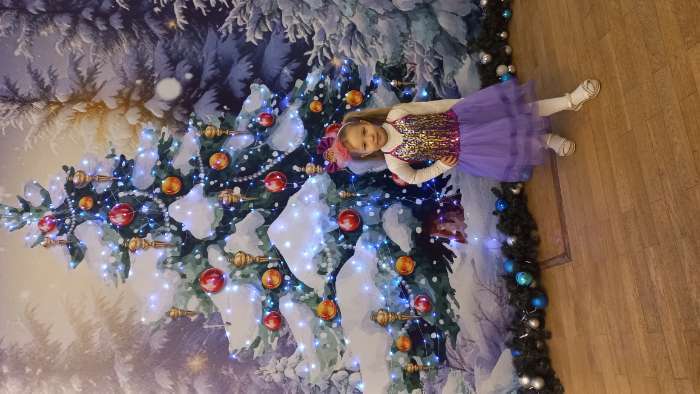 Фотография покупателя товара Карнавальный набор «Дракон»: платье, ободок, фиолетовый - Фото 1