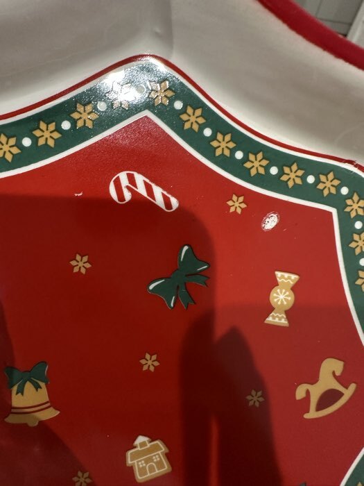 Фотография покупателя товара Блюдо новогоднее «Пряничные человечки», 21×21×3 см, ручная работа - Фото 2