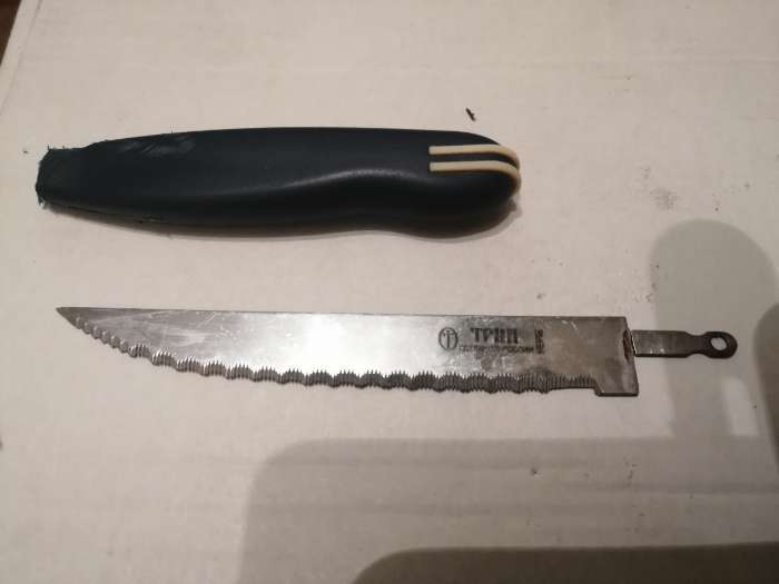 Фотография покупателя товара Нож кухонный «Мультиколор», для мяса, лезвие 11,5 см, с пластиковой ручкой - Фото 2