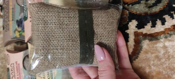 Фотография покупателя товара Мочалка для умывания «С каменным маслом», льняная, с органическим мылом