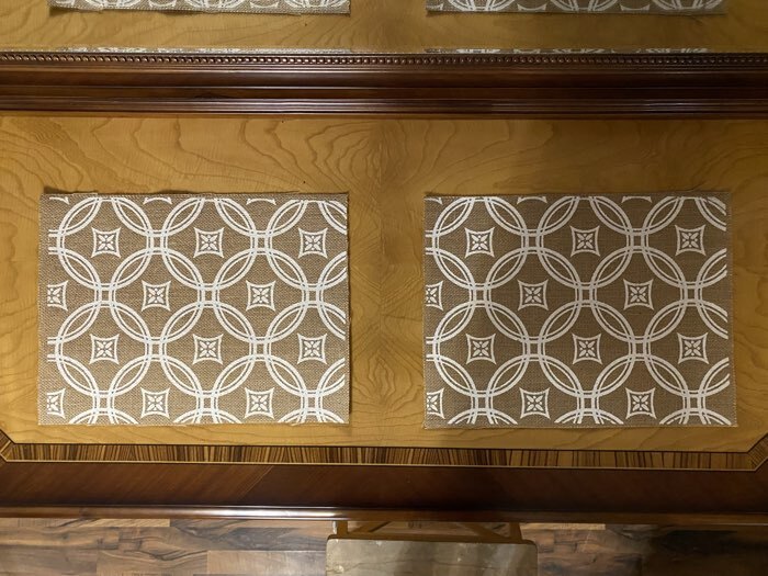 Фотография покупателя товара Салфетки сервировочные на стол Доляна «Капия», 4 шт., 40×30 см, бежевые с белым узором - Фото 4