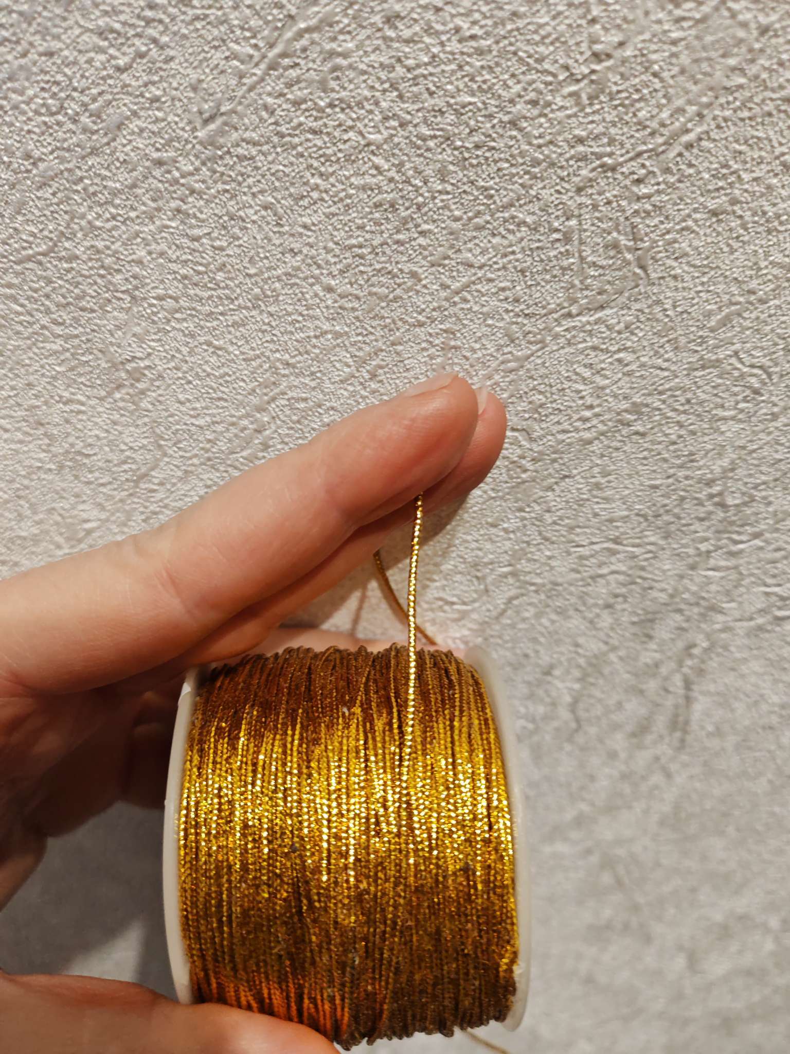 Фотография покупателя товара Шнур люрекс на бобине d=1 мм L=90 м, цвет золотой - Фото 2