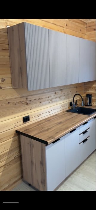 Фотография покупателя товара Кухонный гарнитур прямой «Ника», с столешницей, 2000 мм, цвет коричневый софт МДФ/бежевый софт МДФ - Фото 4