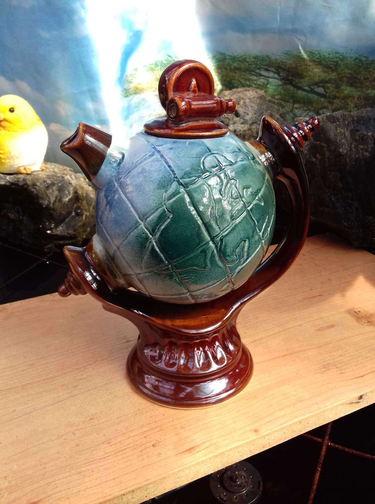 Фотография покупателя товара Чайник для заварки "Глобус", цветной, керамика, 0.75 л - Фото 6