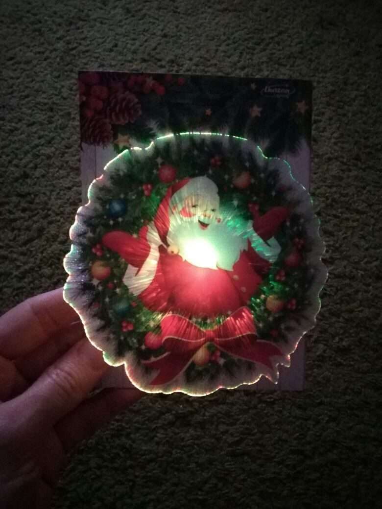 Фотография покупателя товара Световая картинка на присоске "Санта"(батарейки в комплекте), оптоволокно, 1 LED, RGB - Фото 2