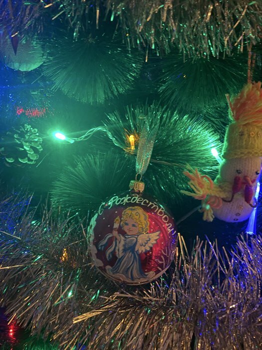 Фотография покупателя товара Ёлочный шар «Рождественская сказка» новогодний, d=8.5 см, МИКС - Фото 1