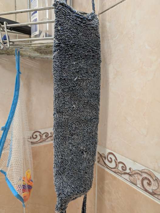 Фотография покупателя товара Мочалка банная длинная «Букле», мужская, объёмная, 40×11 см - Фото 1