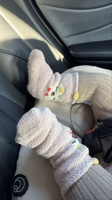 Фотография покупателя товара Носки махровые для девочки MINAKU «Зайки» со стопперами, розовые, размер 10-12 см (9-12 мес.) - Фото 1