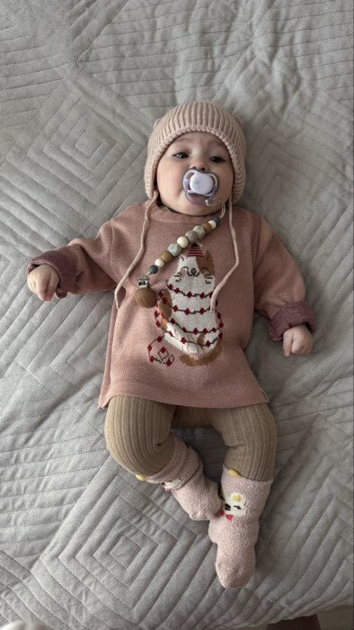 Фотография покупателя товара Джемпер вязаный «Крошка Я. Новогодние игрушки», рост 92-98 см, коричневый - Фото 1