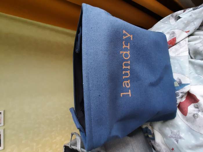 Фотография покупателя товара Корзина бельевая текстильная «Современник», 45×37×40 см, цвет серый - Фото 4