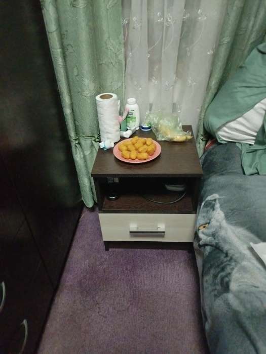 Фотография покупателя товара Тумба прикроватная напольная «ЭКО», 400×375×468 мм, цвет цвет венге/лоредо - Фото 1