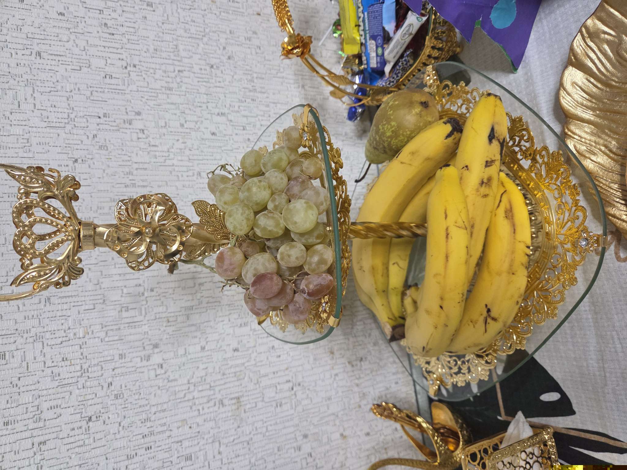 Фотография покупателя товара Этажерка-фруктовница «Расцвет», 2 яруса, d=18/29 см, h=49 см, квадратная, стекло - Фото 1