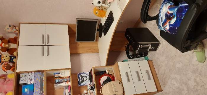 Фотография покупателя товара Стол компьютерный №1, правый, 1280×2000×1450 мм, цвет дуб вотан/белый