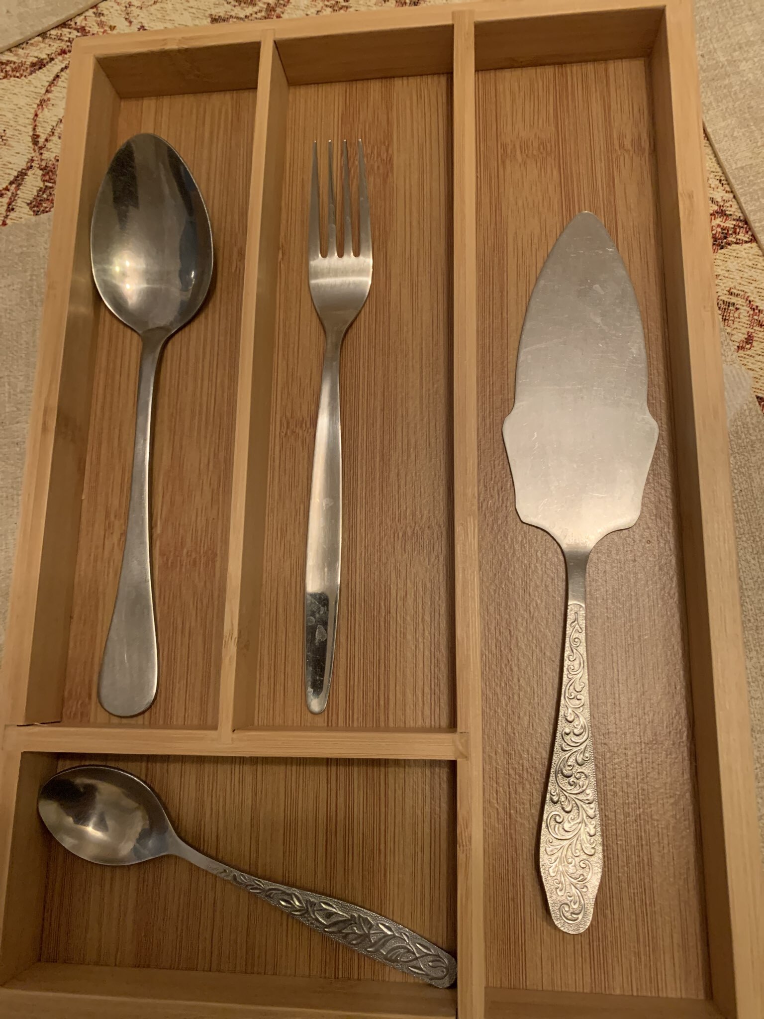 Фотография покупателя товара Сушилка для столовых приборов Доляна «Бамбуковый лес», 33.5×22×3 см, 4 ячейки - Фото 1