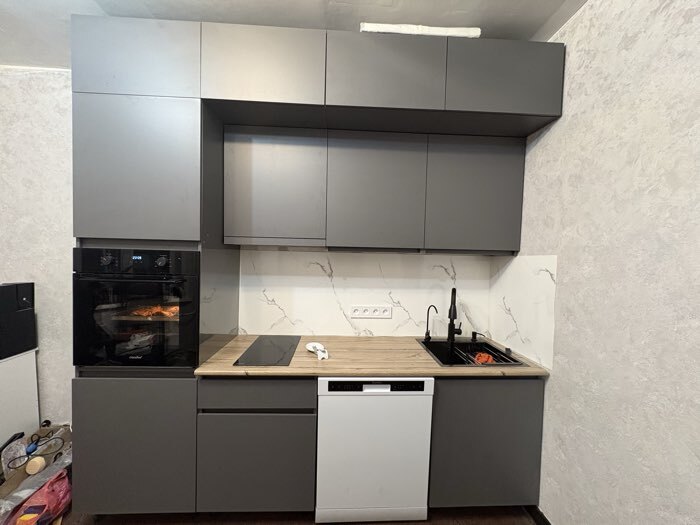 Фотография покупателя товара Кухонный гарнитур в потолок «Виктория», 2400 мм, цвет кашемир/дуб крафт - Фото 4