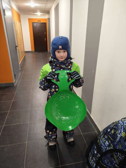 Фотография покупателя товара Санки-ледянки «Скороход», зелёные, 65×42 см - Фото 1