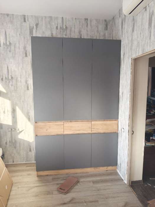 Фотография покупателя товара Шкаф двухстворчатый «Роджина», 1000×520×2400 мм, цвет кашемир/дуб крафт серый - Фото 1