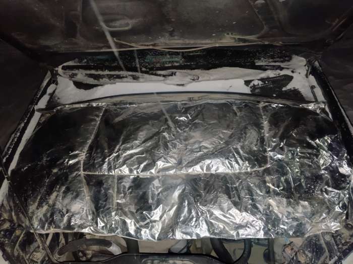 Фотография покупателя товара Автоодеяло для двигателя Cartage, 130×80, фольгированное - Фото 2