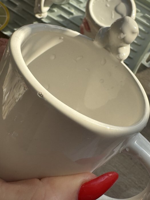 Фотография покупателя товара Кружка Доляна «Зайка», 380 мл, керамика, белая - Фото 2