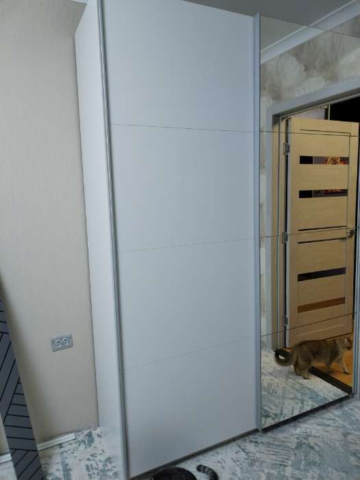 Фотография покупателя товара Шкаф – купе «Прайм», 2 двери, с стеклом, 1400×570×2300 мм, цвет белый/бетон - Фото 1