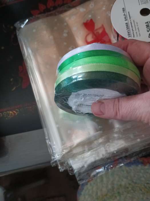 Фотография покупателя товара Атласная лента, набор 5 шт., 6 мм, 23±1 м, белая, зелёная - Фото 1