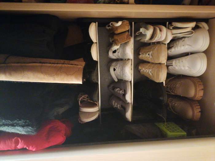 Фотография покупателя товара Обувница Доляна, 4 яруса, 50×19×59 см, цвет красный - Фото 5