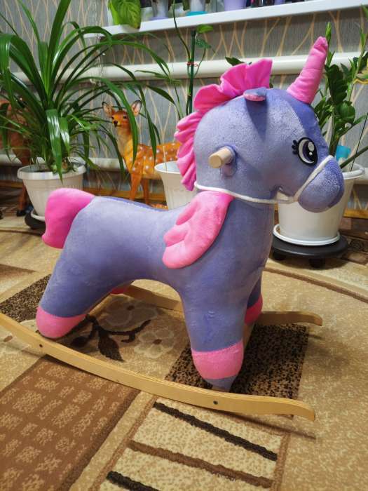 Фотография покупателя товара Качалка «Единорог», пушистый - Фото 1