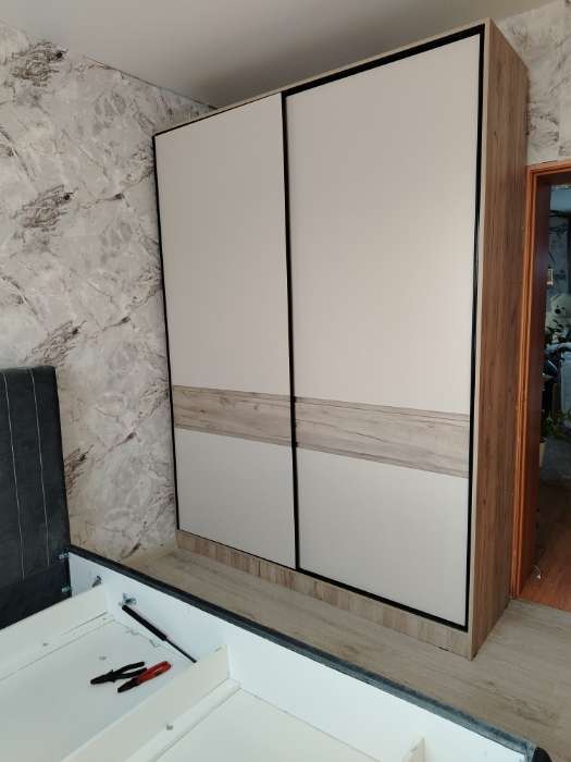 Фотография покупателя товара Шкаф – купе «Роджина», 1800×520×2400 мм, цвет кашемир/дуб крафт серый - Фото 2