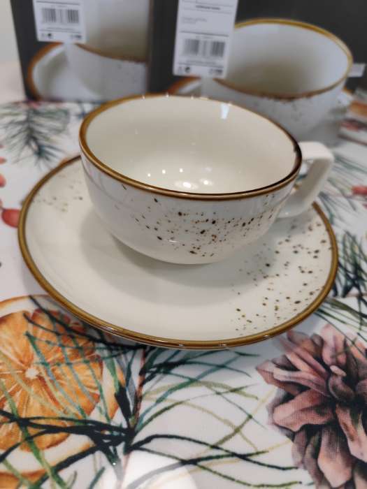 Фотография покупателя товара Чайная пара Magistro «Церера», 2 предмета: чашка 250 мл, блюдце d=16.5 см, фарфор, белая - Фото 1