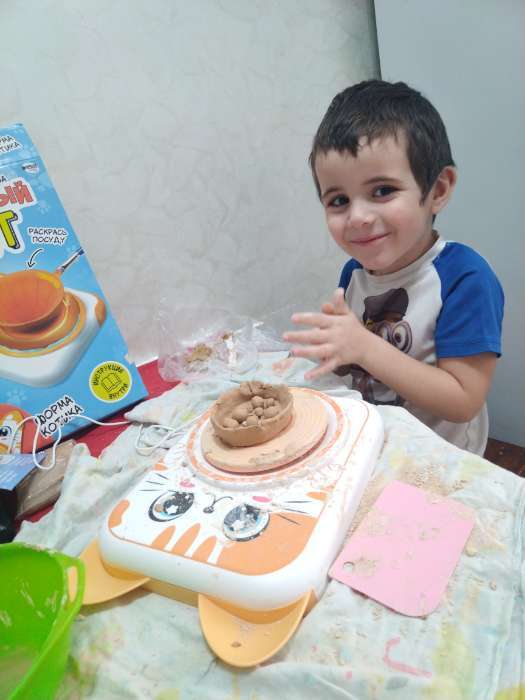 Фотография покупателя товара Набор для опытов «Гончарный круг: Котик» - Фото 1