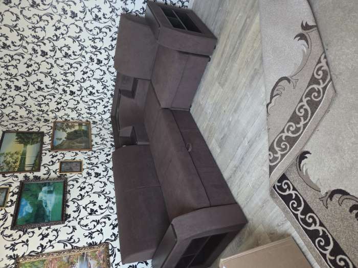 Фотография покупателя товара Диван угловой «Фараон», механизм дельфин, велюр, цвет галакси лайт 021 - Фото 5