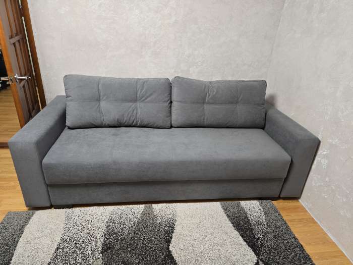 Фотография покупателя товара Диван прямой «Кардинал», тик-так, независимый пружинный блок, велюр, selfie grey - Фото 3