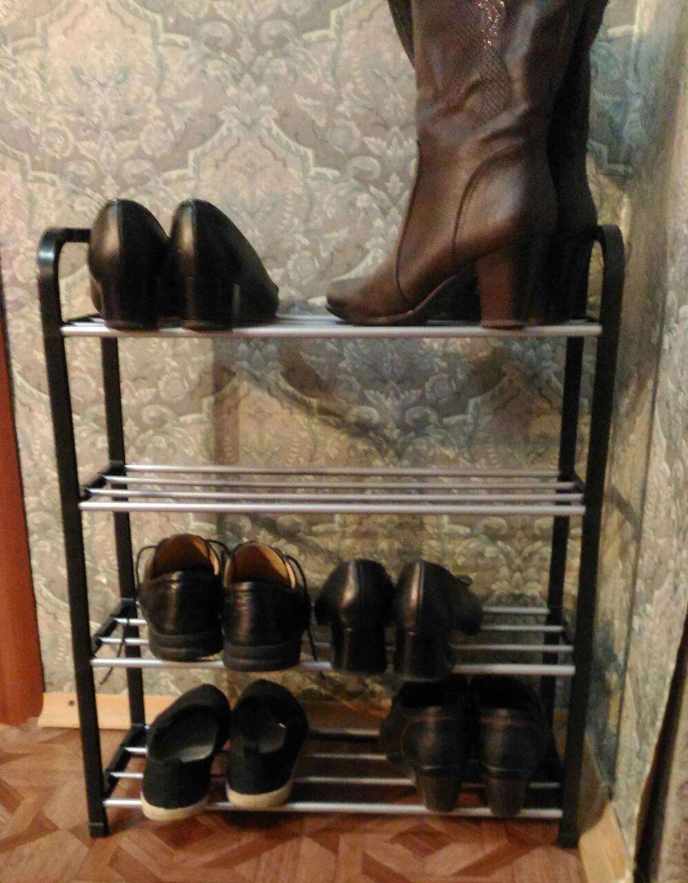 Фотография покупателя товара Обувница Доляна, 4 яруса, 50×19×59 см, цвет красный - Фото 28