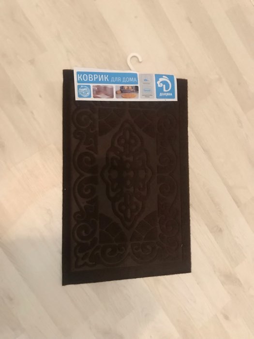 Фотография покупателя товара Коврик влаговпитывающий придверный Доляна «Восточная сказка», без окантовки, 40×60 см, цвет коричневый