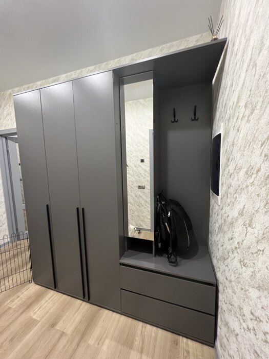 Фотография покупателя товара Прихожая «Норд», со шкафом, 2000×510×2236 мм, цвет графит - Фото 4