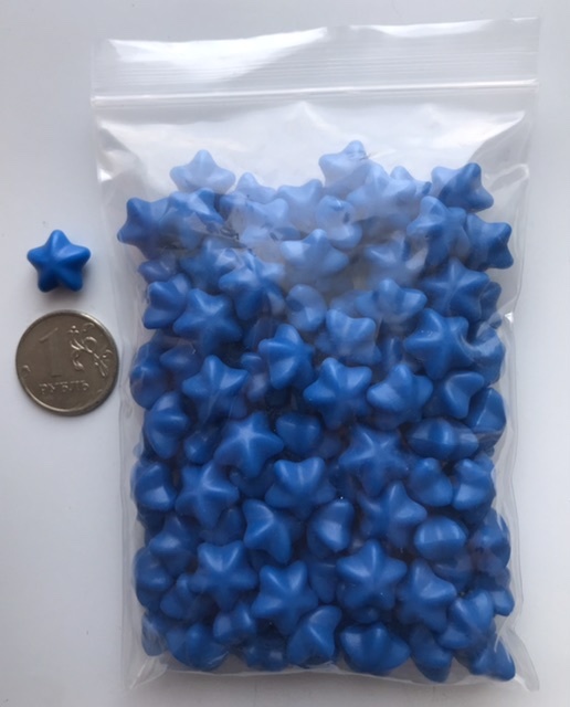 Фотография покупателя товара Сургуч в гранулах в пакете "Звёздочки" синий матовый 55 гр 12х8 см - Фото 3