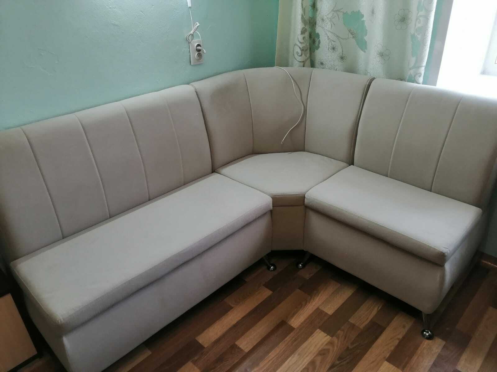 Фотография покупателя товара Кухонный угловой диван «Кантри», микровельвет, цвет бежевый - Фото 3