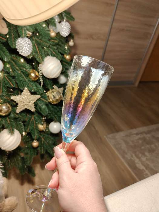 Фотография покупателя товара Бокалы для шампанского Magistro «Жемчуг», 270 мл, 7.5×26 см, набор 2 шт., стекло, перламутровые - Фото 3