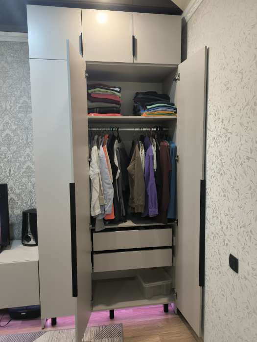 Фотография покупателя товара Шкаф двухстворчатый «Бруно», 800×505×2216 мм, цвет белый - Фото 5