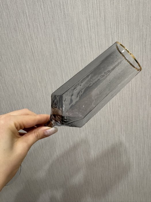 Фотография покупателя товара Бокалы для шампанского Magistro «Дарио», 180 мл, 7×27.5 см, набор 6 шт., стекло, графитовые - Фото 2