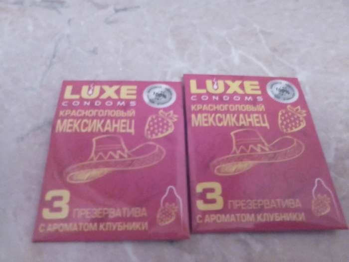 Фотография покупателя товара Презервативы «Luxe» Красноголовый мексиканец, с ароматом Клубники, 3 шт. - Фото 1