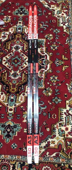 Фотография покупателя товара Лыжи пластиковые, 150 см, цвета МИКС - Фото 3