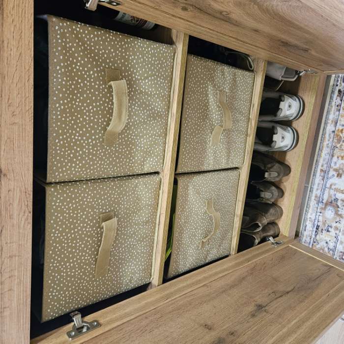 Фотография покупателя товара Короб для хранения Доляна Points, 27×27×27 см, бежевый - Фото 1