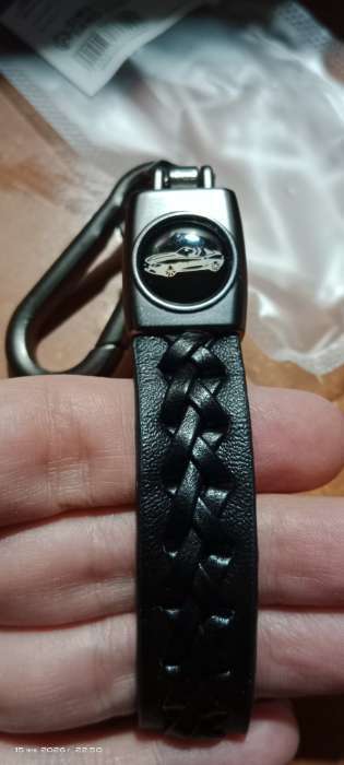 Фотография покупателя товара Брелок для ключей, петля с карабином, кожа PU, красный - Фото 3