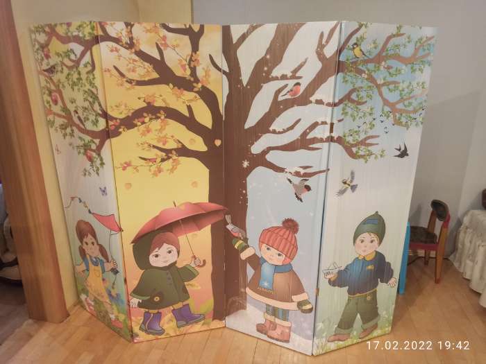 Фотография покупателя товара Ширма – перегородка «Дарим Красиво. Времена года», 200×160 см - Фото 3