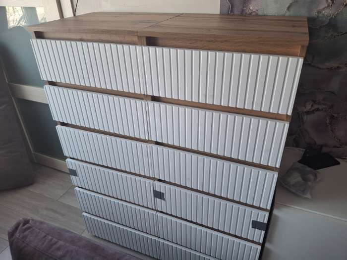 Фотография покупателя товара Комод «Ника», 6 ящиков, 500×430×1244 мм, цвет мокко софт/ дуб вотан - Фото 1