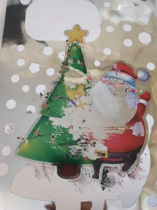 Фотография покупателя товара Двусторонняя металлизированная наклейка «Дед Мороз», 21 × 29,7 см - Фото 2